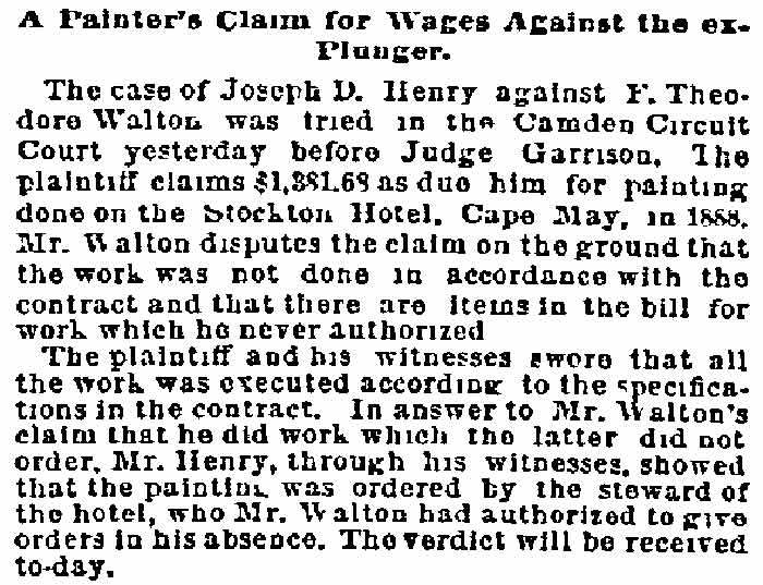 Philadelphia Inquirer, March 29, 1890