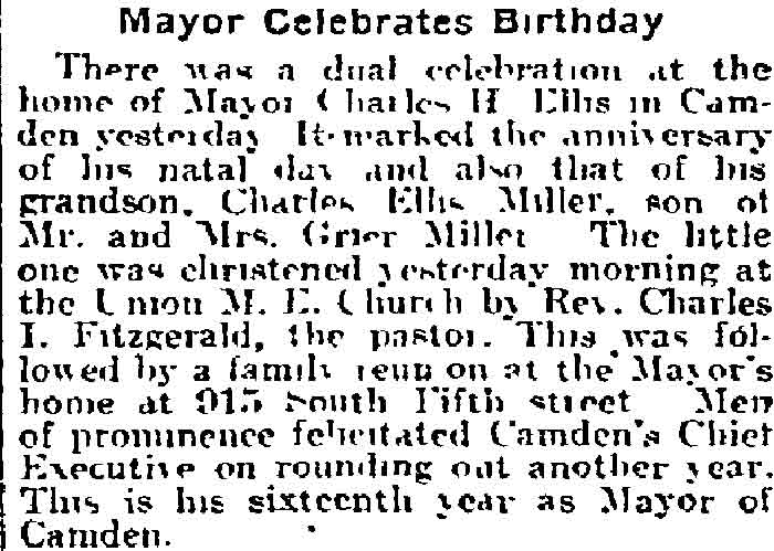 Philadelphia Inquirer, April 23, 1917 — Mayor Celebrates Birthday