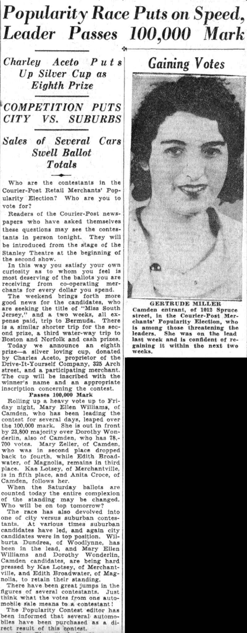 Camden Courier-Post, June 6, 1932 — Popularity Race