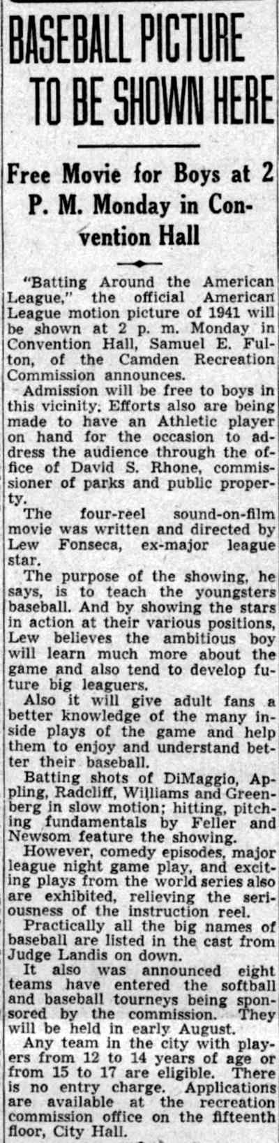 David S. Rhone at Convention Hall, July 24, 1941