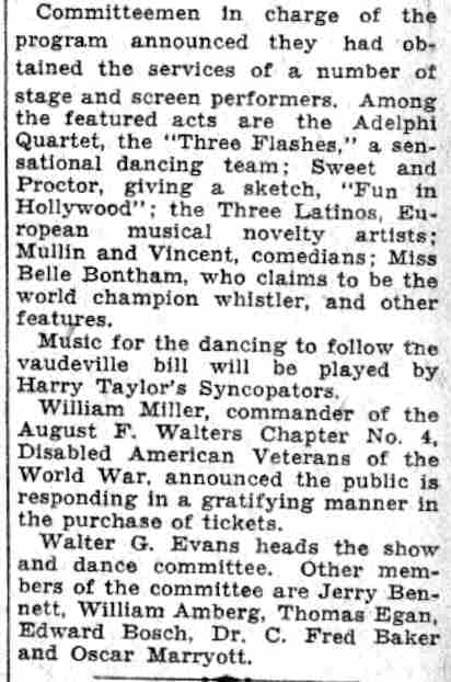 Disabled War Vets Will Present Show — Camden Courier-Post, June 6, 1932 (part 2)