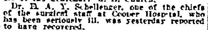 Philadelphia Inquirer, December 14, 1915 — Dr. E.A.Y. Schellenger Sr.