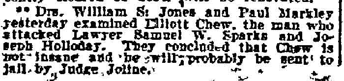 Philadelphia Inquirer, May 5, 1909 — Dr. William S. Jones