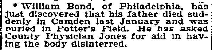 Philadelphia Inquirer, June 6, 1895 — Dr. William S. Jones and William Bond