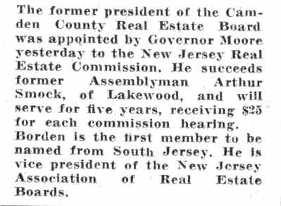 Camden Courier-Post, June 7, 1932, newspaper clipping featuring Edward J. Borden Sr., continued