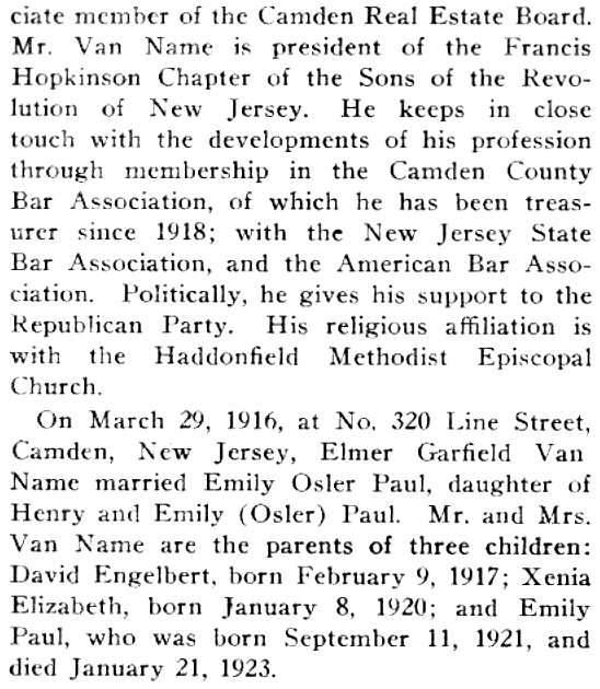 South Jersey: A History 1624-1924, continued page about South Jersey Law School