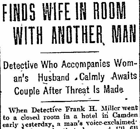 Philadelphia Inquirer clipping, April 15, 1914 — Finds Wife in Room with Another Man (left column)