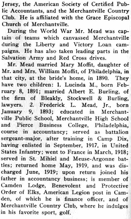 Biography of Frederick L. Mead continued, page 2
