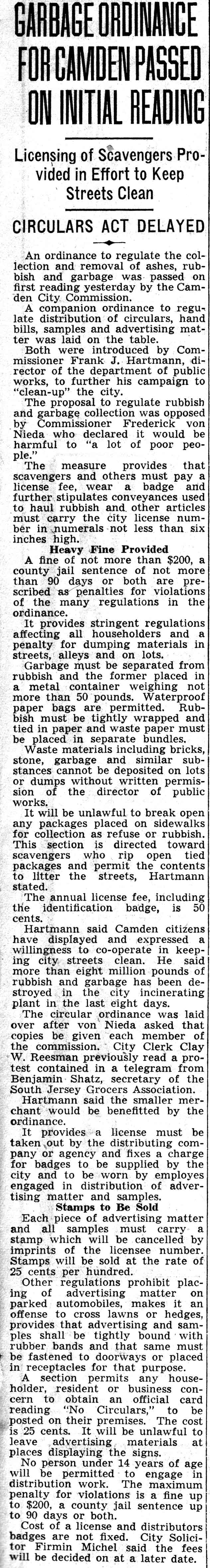 Camden Courier-Post, February 25, 1938 — clipping 1