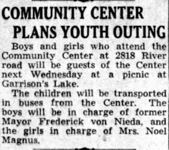 Camden Courier-Post, July 26, 1941, Community Center Plans Youth Outing