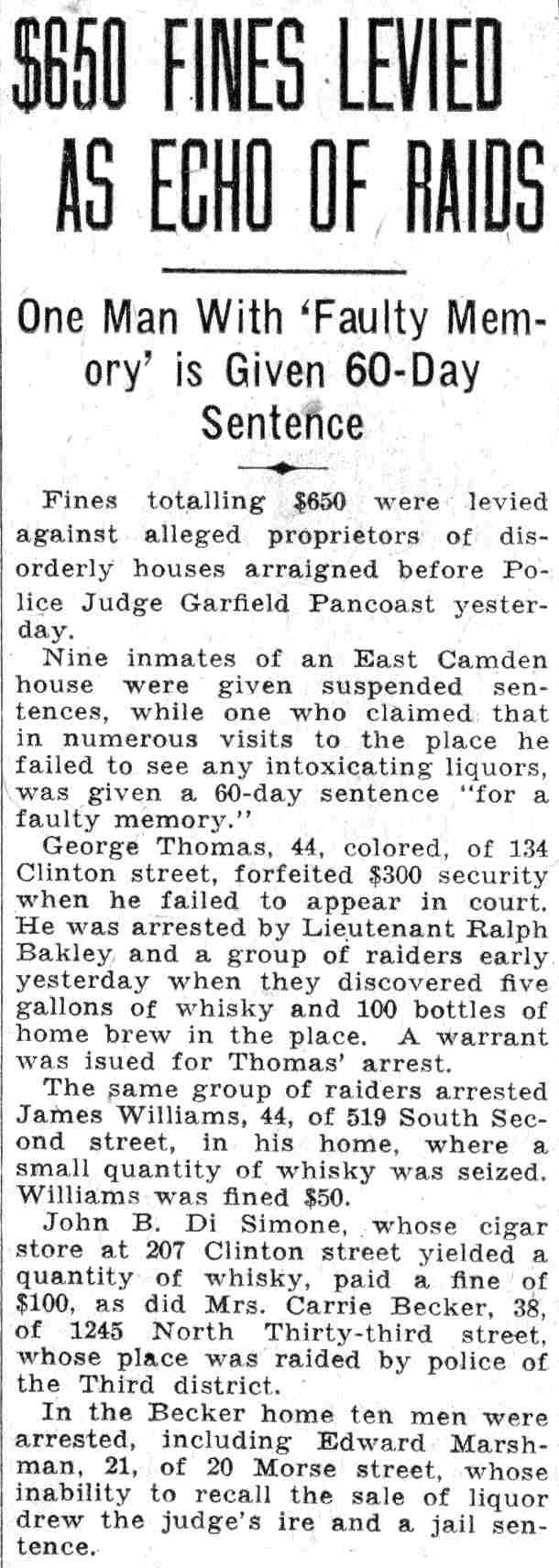 Fines article, June 7, 1932