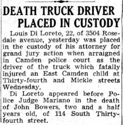 Death Truck Driver Placed in Custody, Camden Courier-Post, July 26, 1941