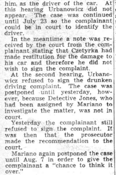 Crash Complainant Faces License Loss — continuation