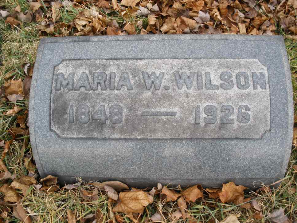 Maria Jackson Wilson grave, Evergreen Cemetery