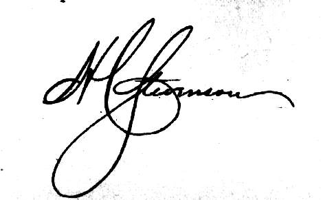 Harry C. Stevenson signature