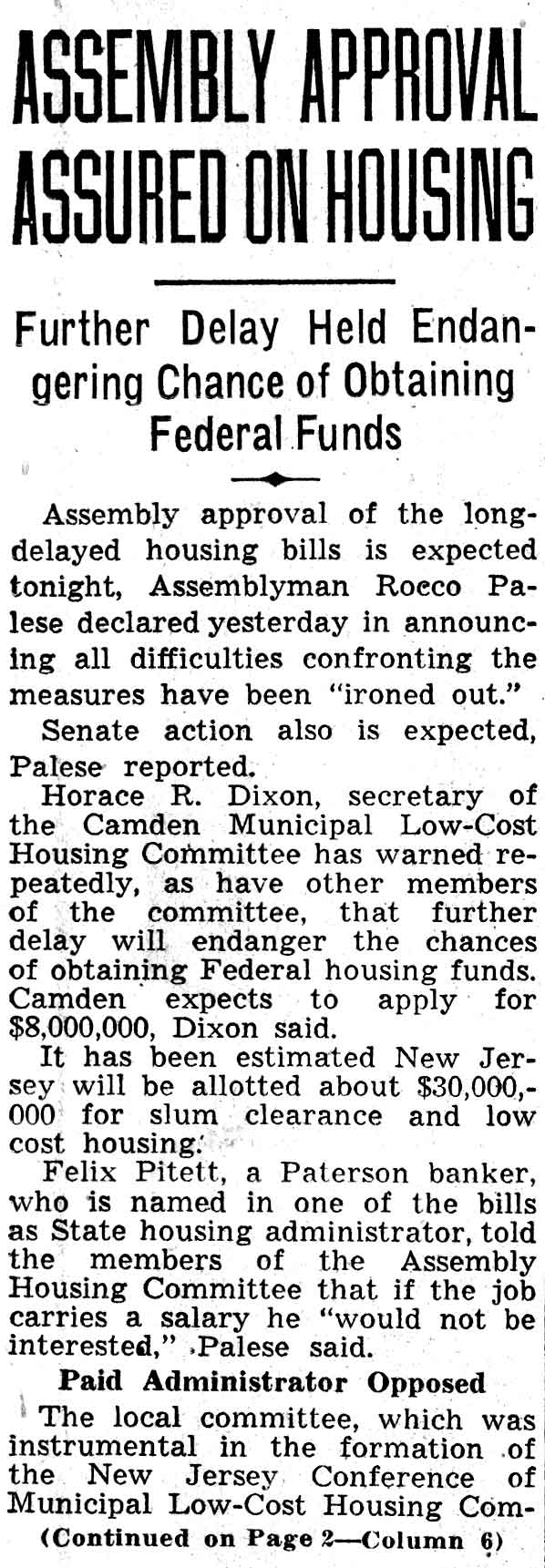 Horace Dixon February 23 1938