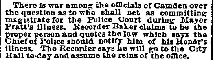 Philadelphia Inquirer, April 4, 1889 — Mayor Pratt news item