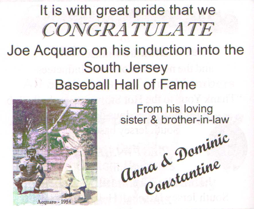 Hot Stovers Baseball Club of South Jersey — 2012 Banquet Program