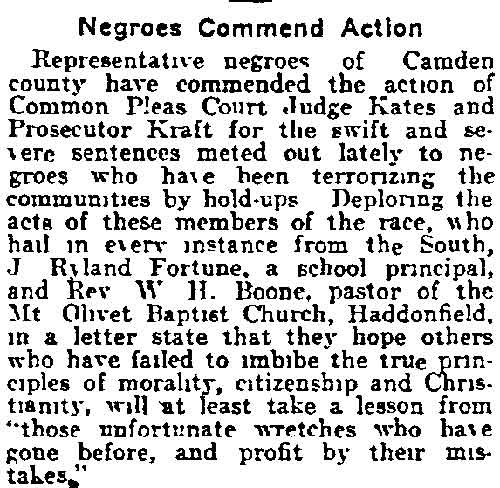 Negroes Commend Action — Philadelphia Inquirer, July 27, 1917