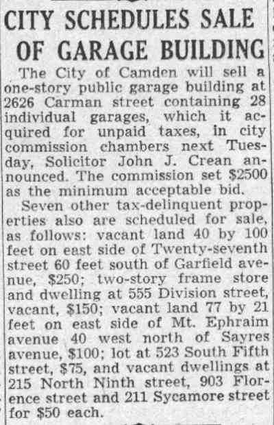 Camden Courier-Post, July 4, 1941, featuring John J. Crean