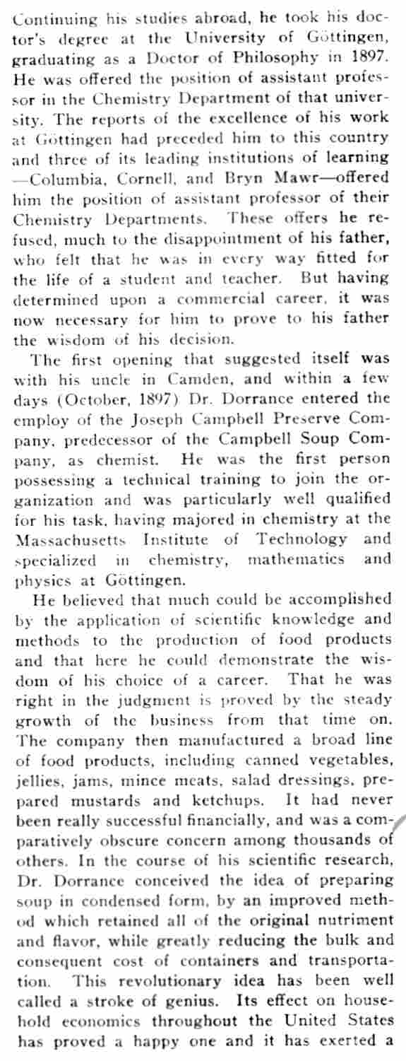 Biography of Dr. John T. Dorrance, page 4