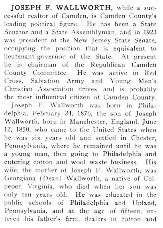 Joseph F. Wallworth biography page 1
