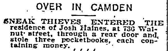 Philadelphia Inquirer, January 16, 1898, featuring Joshua C. Haines