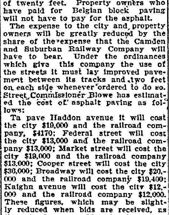 Knell of Doom for Cobbles in Camden - Philadelphia Inquirer, July 14, 1897