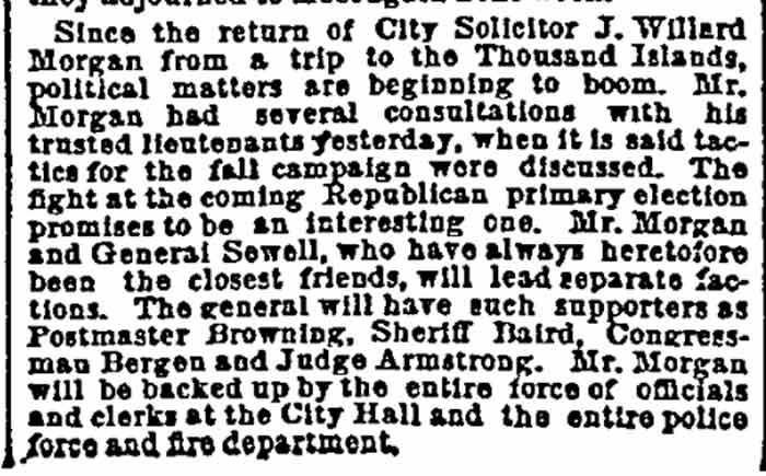 Philadelphia Inquirer August 3 1889 — Camden Politics