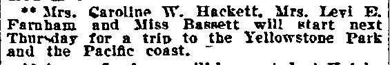 Philadelphia Inquirer, August 30, 1909 — Farnham travel notice