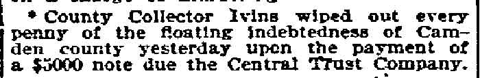 County Collector Ivins, Philadelphia Inquirer, December 19, 1896