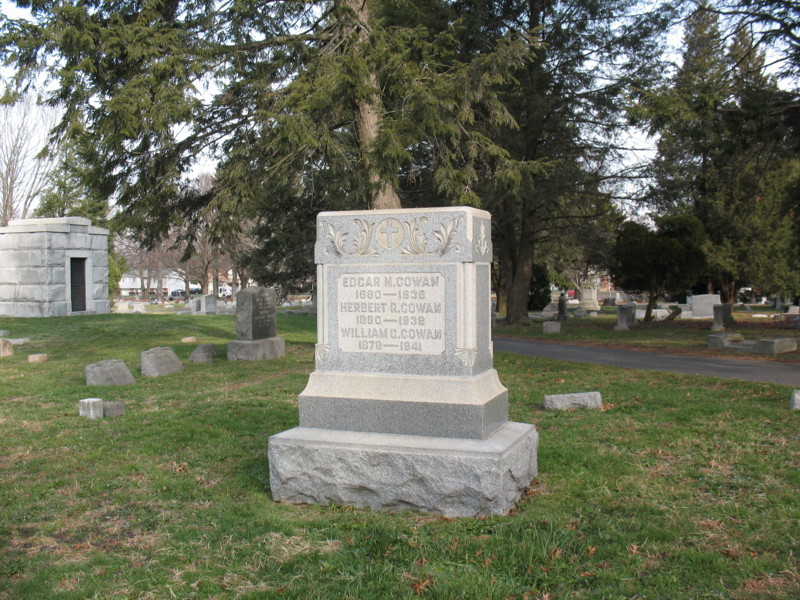 Cowan family grave marker at Colestown Cemetery