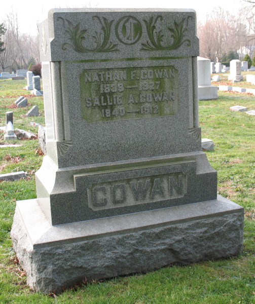 Nathan F. Cowan grave marker at Colestown Cemetery