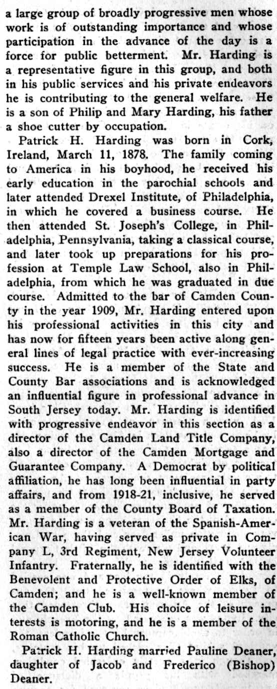 South Jersey: A History — Patrick H. Harding biography