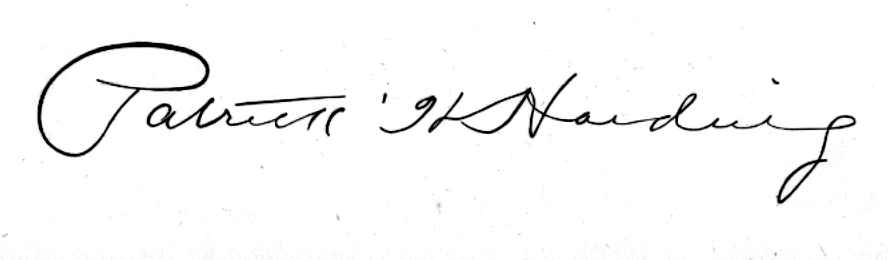 Signature of Patrick H. Harding