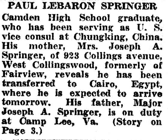 Paul LeBaron Springer II in Egypt
