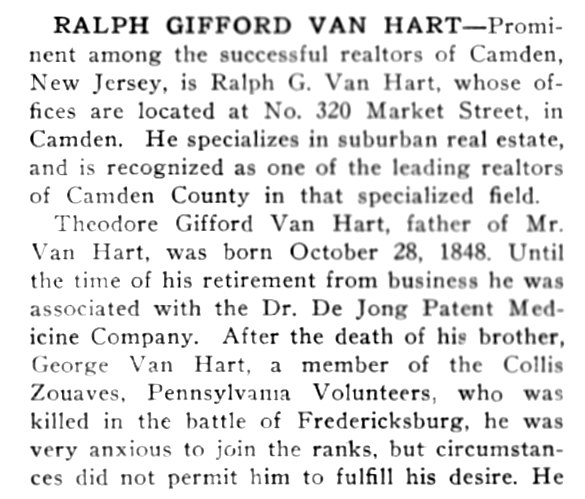 South Jersey: A History 1624–1924 — Ralph Gifford Van Hart biography, page 1