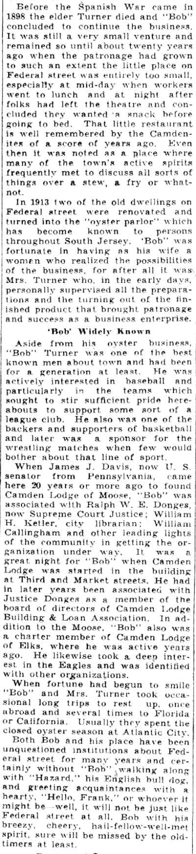 Robert A. Turner — Camden Courier-Post June 3, 1932 — pages 6–9