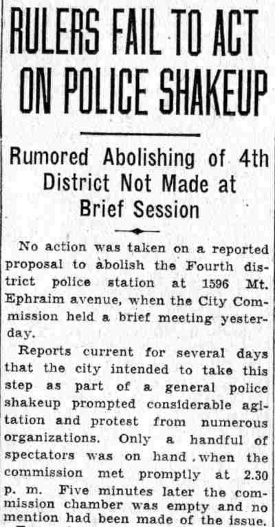 Camden Courier-Post, June 10, 1932 — Rulers Fail to Act on Police Shakeup