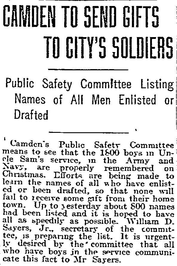 Philadelphia Inquirer, December 4, 1917 — William D. Sayrs Jr.
