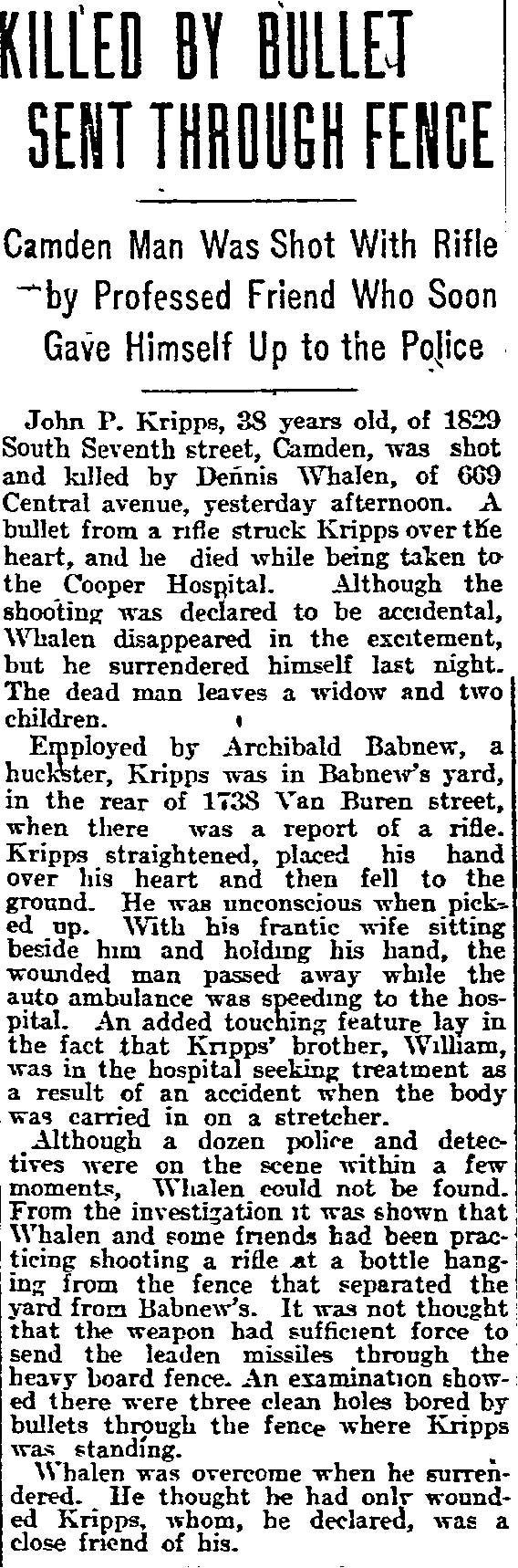 Philadelphia Inquirer, September 15, 1911