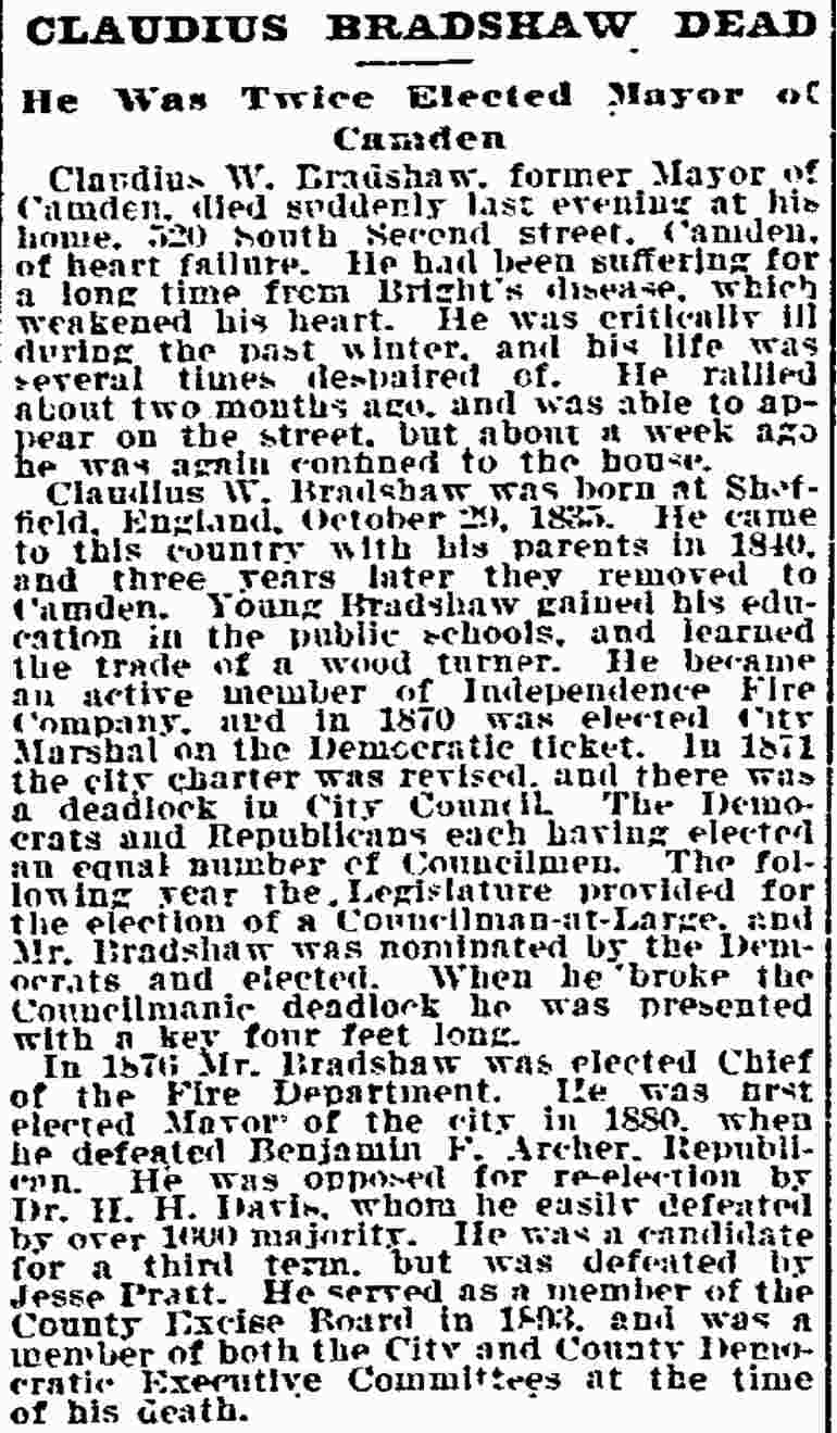Philadelphia Inquirer, May 29, 1899 (PDF available)