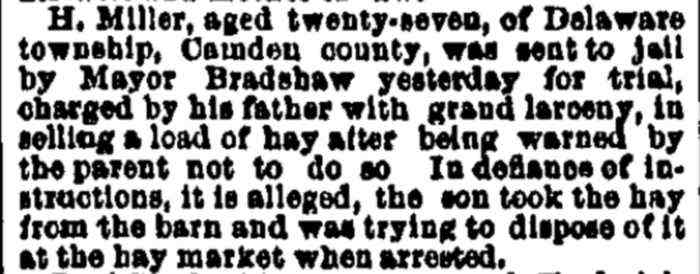 Philadelphia Inquirer, August 15, 1885 (PDF available)