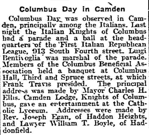 Philadelphia Inquirer, October 13, 1911