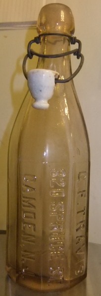 G. Frank Travis bottling business bottle, early 1910s