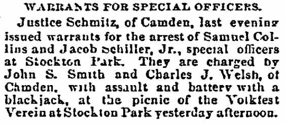 Warrants for Special Officers — Philadelphia Inquirer, August 4, 1891
