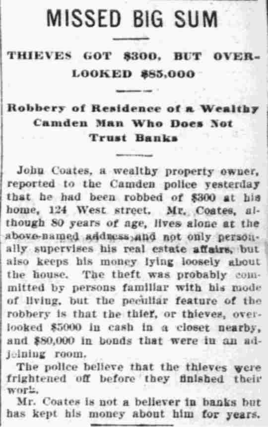 Missed Big Sum, Philadelphia Inquirer, November 15, 1899