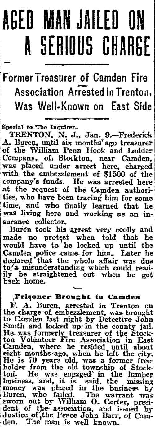 Philadelphia Inquirer, January 10, 1910