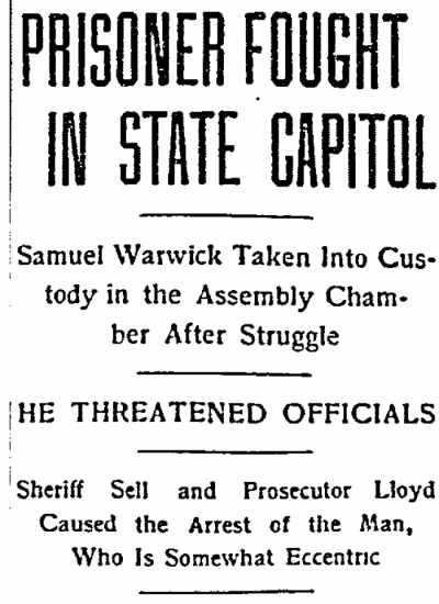 Prisoner Fought in State Capitol - Philadelphia Inquirer, March 20, 1902