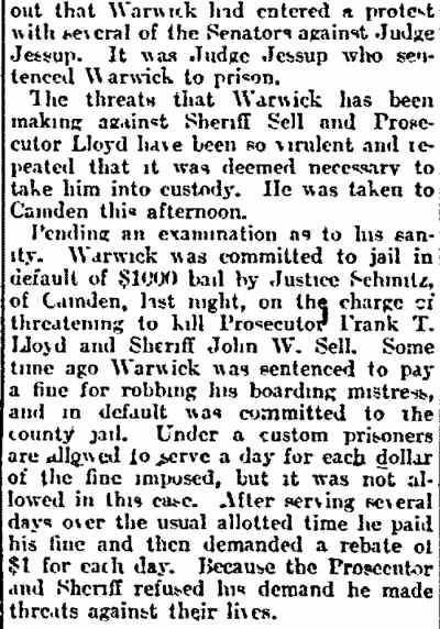 Prisoner Fought in State Capitol - Philadelphia Inquirer, March 20, 1902